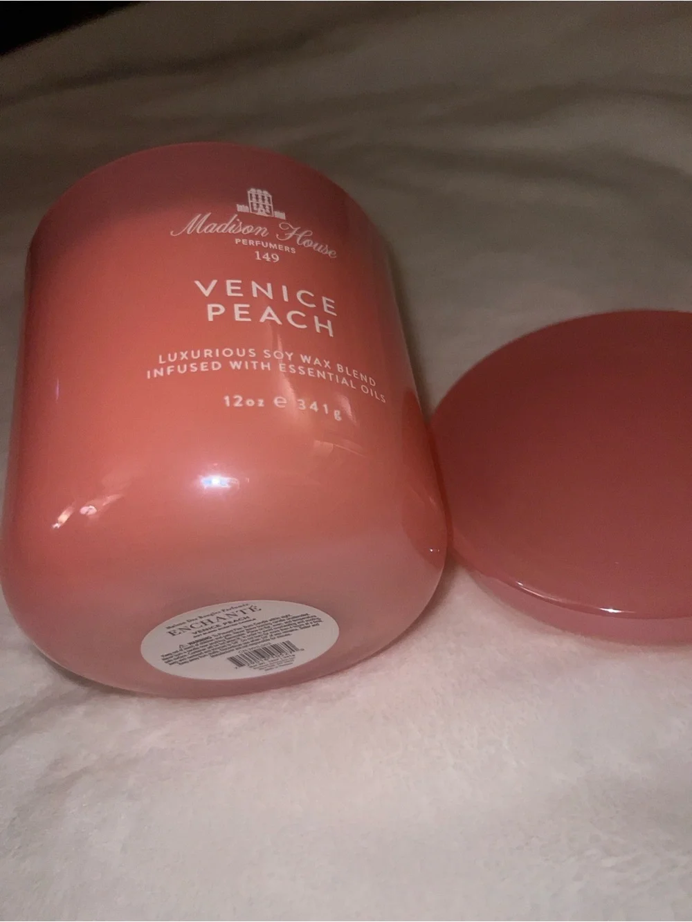 Madison Venice Peach Jar Candle - Coral Pink